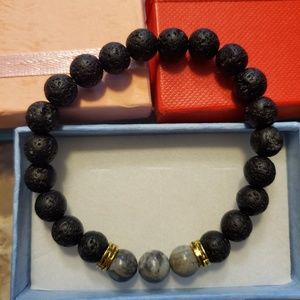 New Lava Rock Stone Beads, Essential Oil Bracelet.